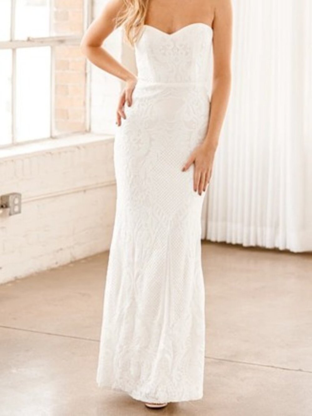 BEAUTIFUL Lulus Your Magical Day White Sequin Mermaid Maxi Dress - Size Small